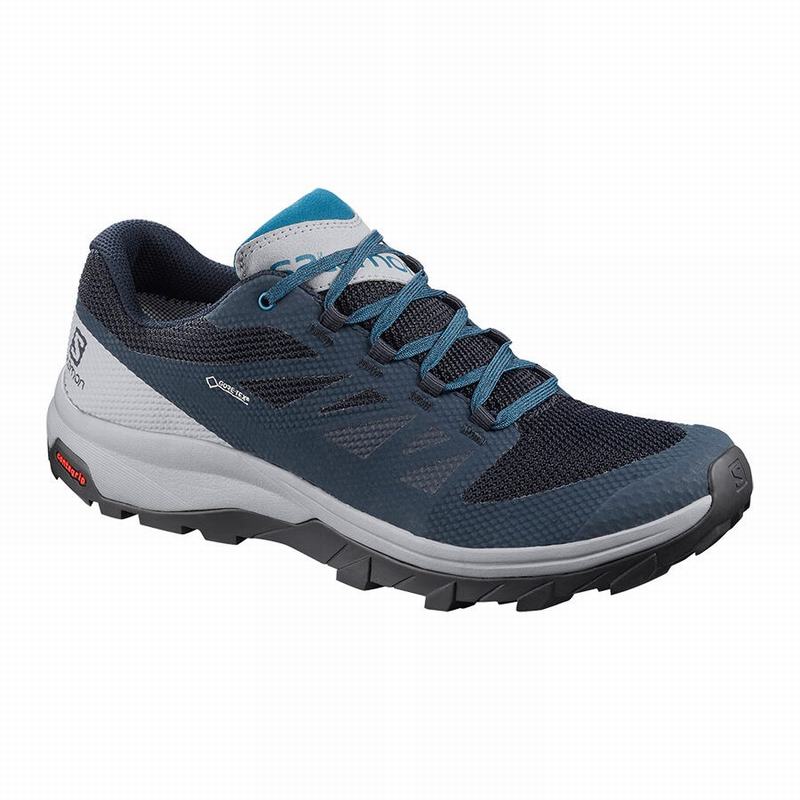 Salomon Israel OUTLINE GORE-TEX - Mens Hiking Shoes - Navy/Blue (LNUV-79486)